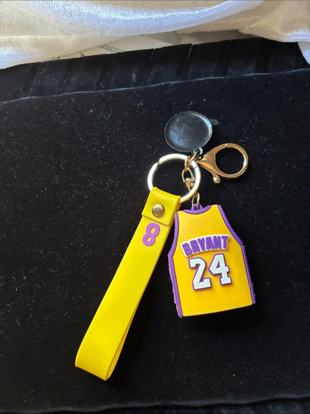 Los Angeles Lakers Kids Yellow Jersey Keychain with 24 Strap